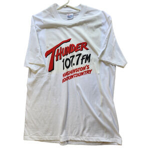 Vintage Thunder 107.7 WRCY T-shirt Men's XL w/Faded Garth Brooks Signature